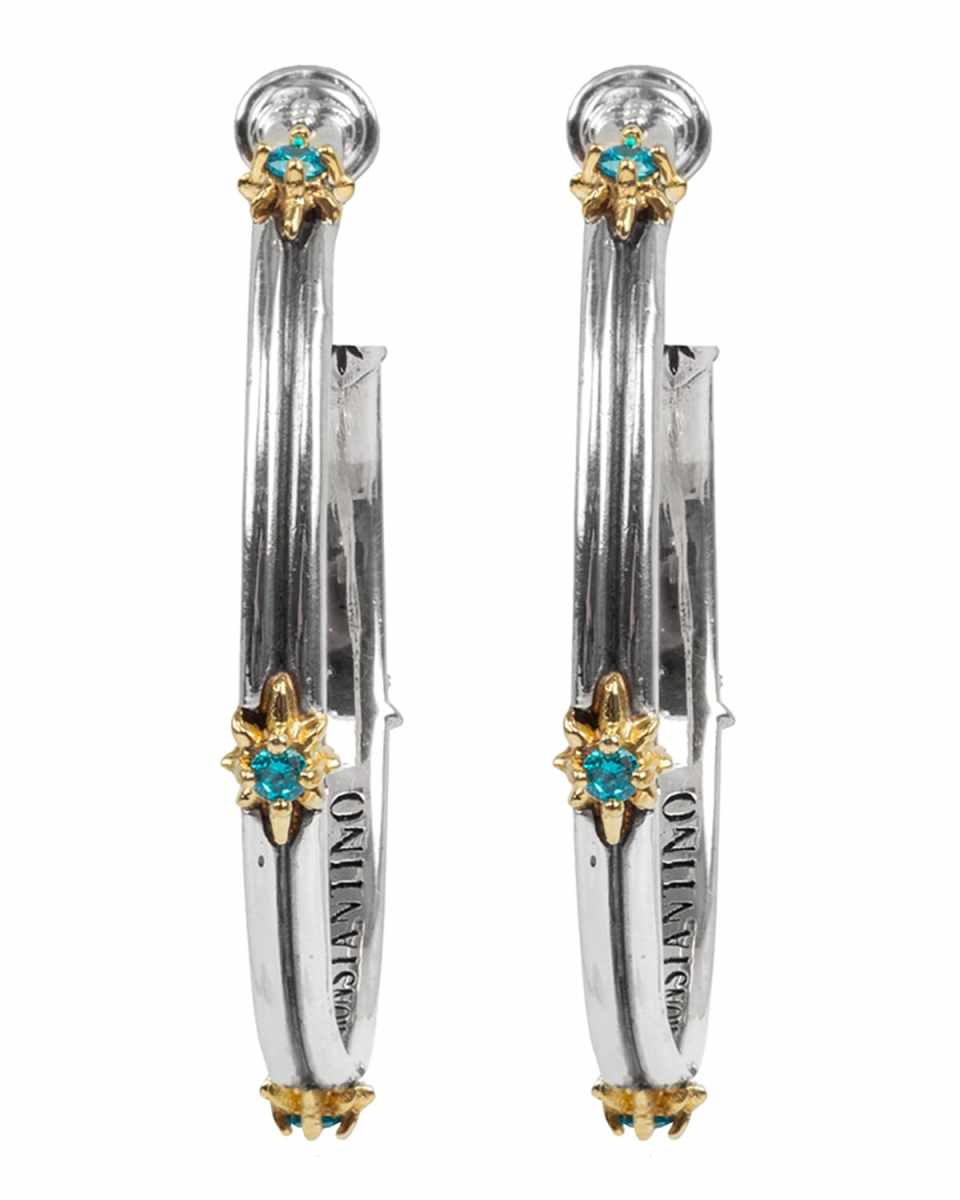 Astria Blue Spinel Hoop Earrings